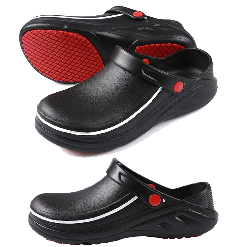 Men Sandals Non-Slip Waterproof Oil-Proof Kitchen Work Cook Shoes Chef Hotel Restaurant Zapatos Para Hombres Unisex Slippers