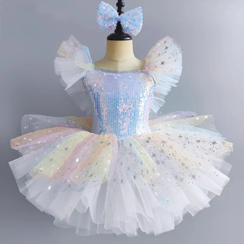 Kleinkind Pailletten Rosa Ballett Tutu Kleid Mädchen Jazz Dance Kostüme Kinder Ballerinas Tutu Outfits Kinder Ballsaal Tanz Kleidung
