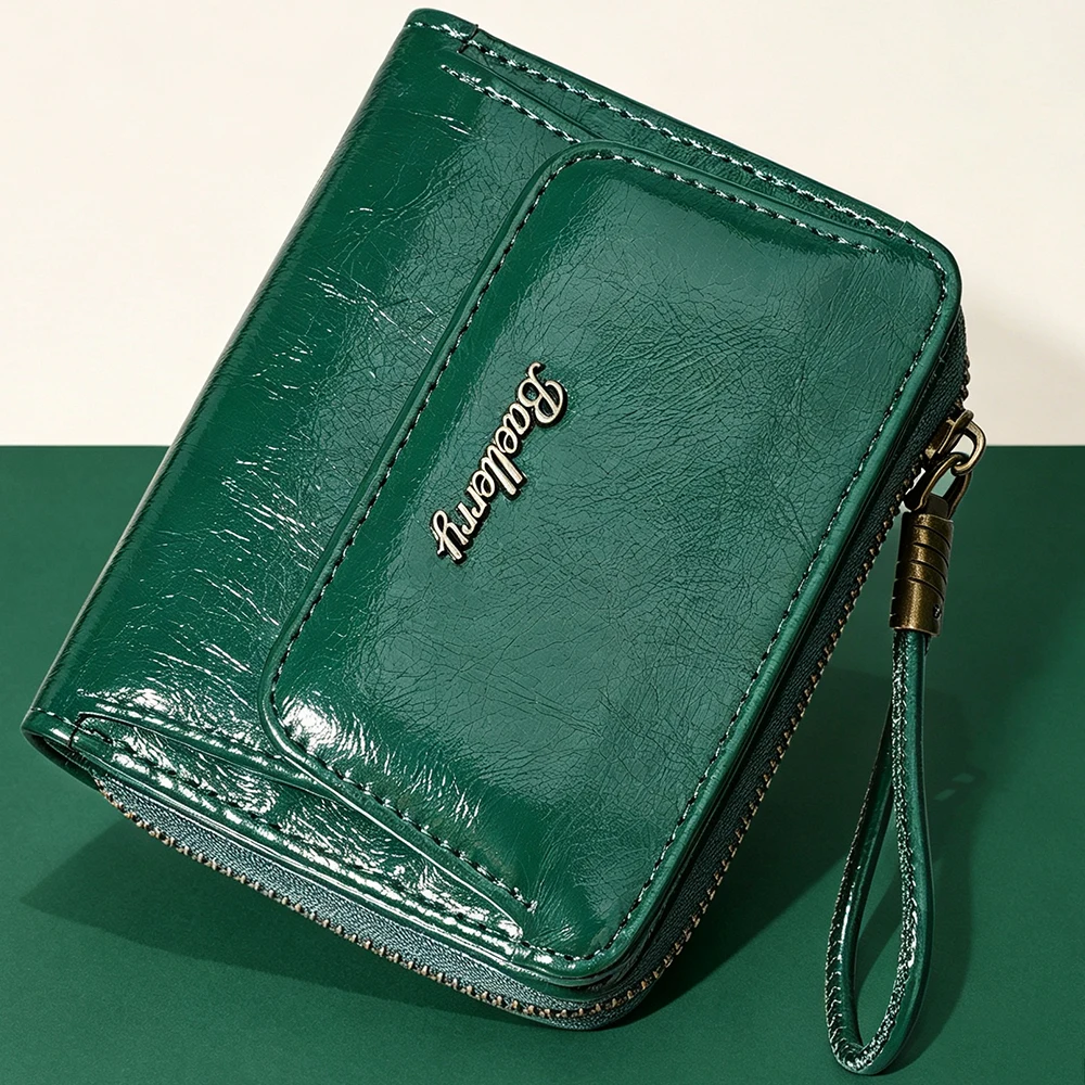 Women's Short Wallet Card Holder Simple Design High Quality Zipper Coin Purse Portable Female Card Bag for Girls