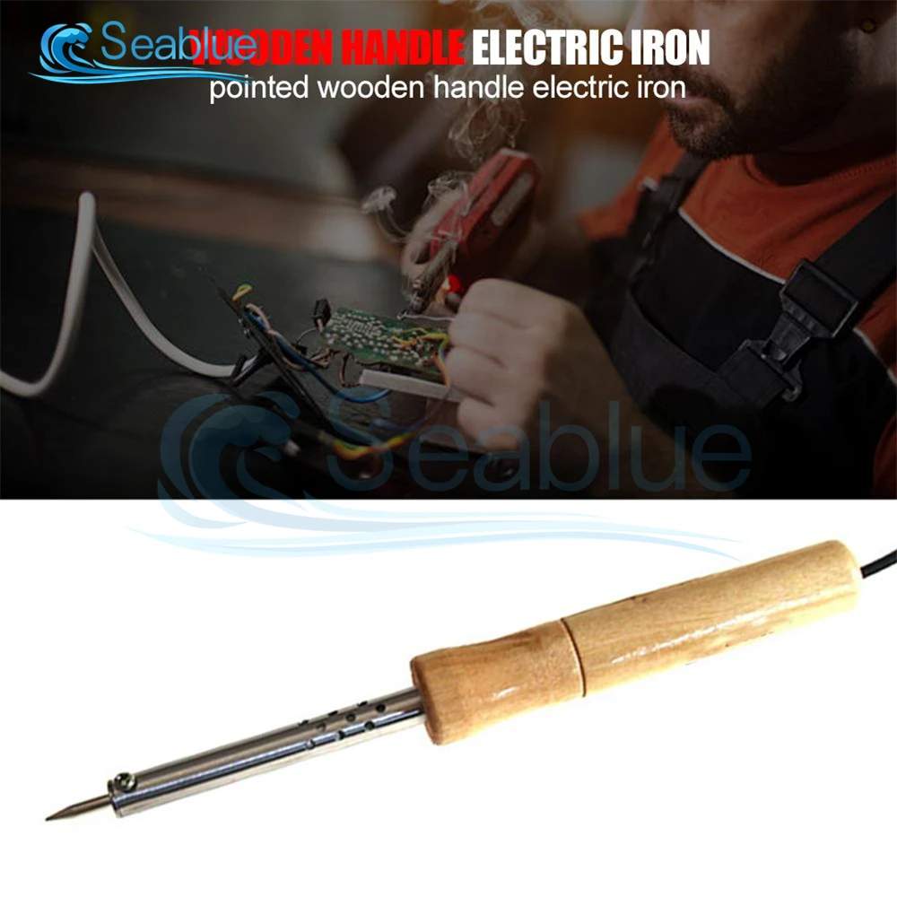 Soldering Iron With Wooden Handle 30W/40W/60W/80W/100W 220V Electric Irons Welding Tool Adjustable Temperature Solder Gun Repair