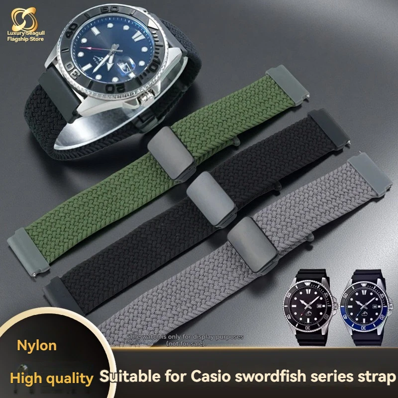 

For Casio MDV-106A/MDV-106B Swordfish Series Magnetic Absorbing High Quality Strong Elastic Sports Outdoor Canvas Nylon Strap