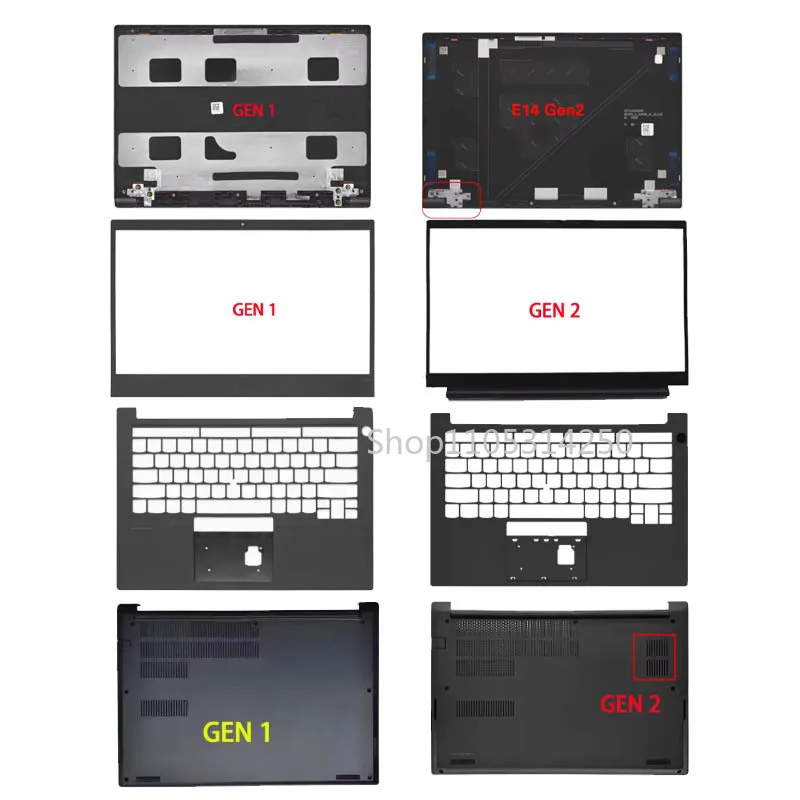 LCD Back Cover Front Bezel For Lenovo Thinkpad E14 R14 Gen1 Gen2 2019 2020 Palmrest Bottom Case Notebook Housing Cover