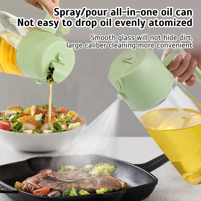 

2in1 470ml Plastic Spray Oil Sprayer Bottle Spray Oil Dispenser Oil Jar Cruet BBQ Kitchen Baking Roasting Picnic Kitchen Tool