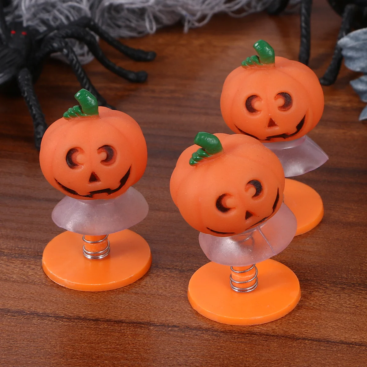 

3Pcs Pumpkin Sucker Bouncing Decor for Halloween Kids Playroom Party Favors Jump Fun Active Game Outdoor Indoor Activity