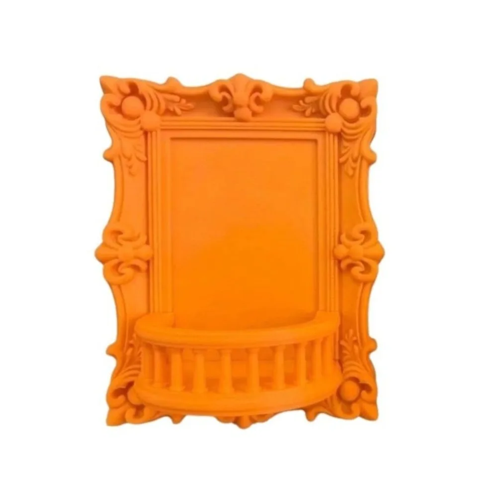 European-Style Mini Display Shelf Dollhouse Elegant Ornate Wall-Mount Stand Vintage Durable Frame Balcony Display Stand
