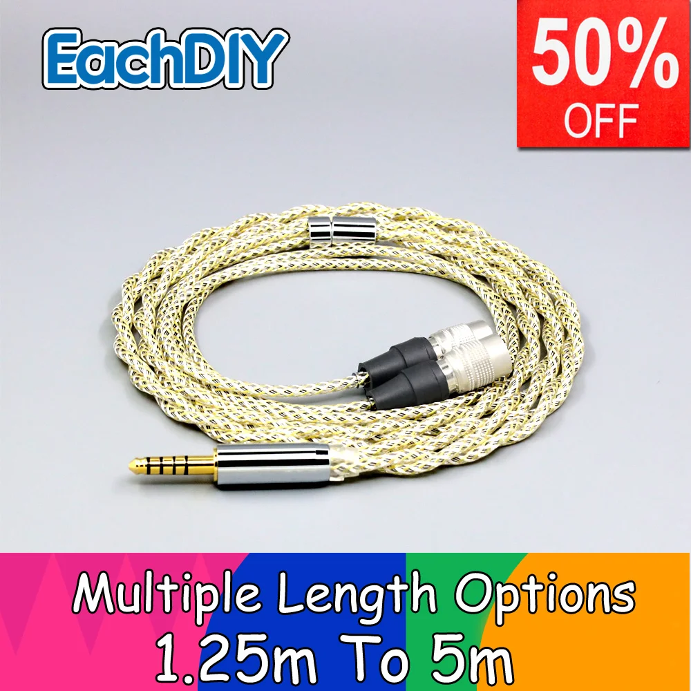 

TypeS 23AWG Litz Shielding Silver OCC Earphone Cable For Mr Speakers Alpha Dog Ether C Flow Mad AEON Headphone LN008933