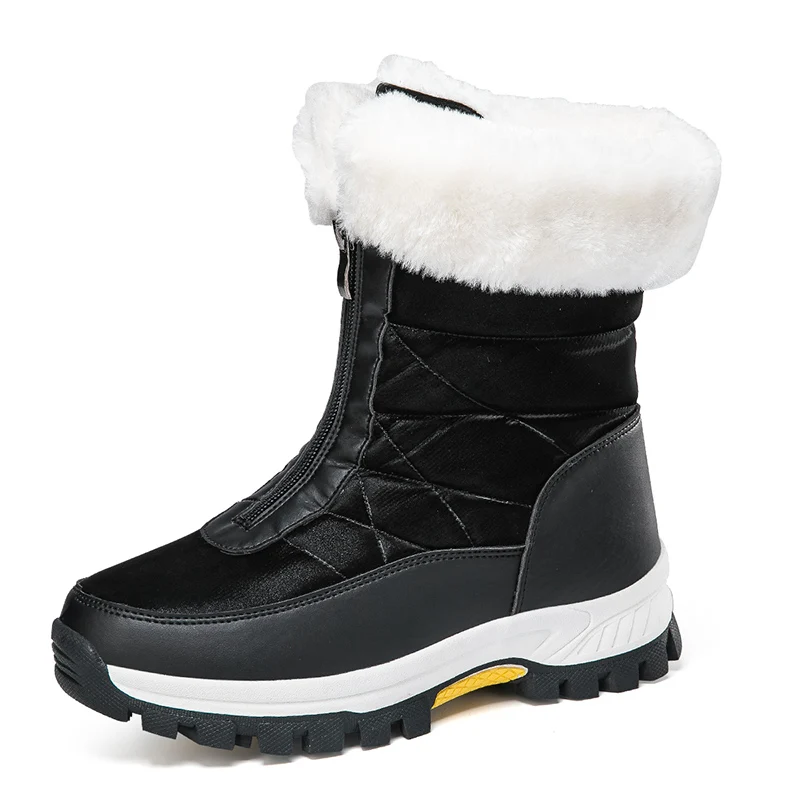 Damen stiefel Winter warm hochwertige Knöchel Schneeschuhe Damen Schneeschuhe Reiß verschluss bequeme wasserdichte Plüsch Wanderschuhe