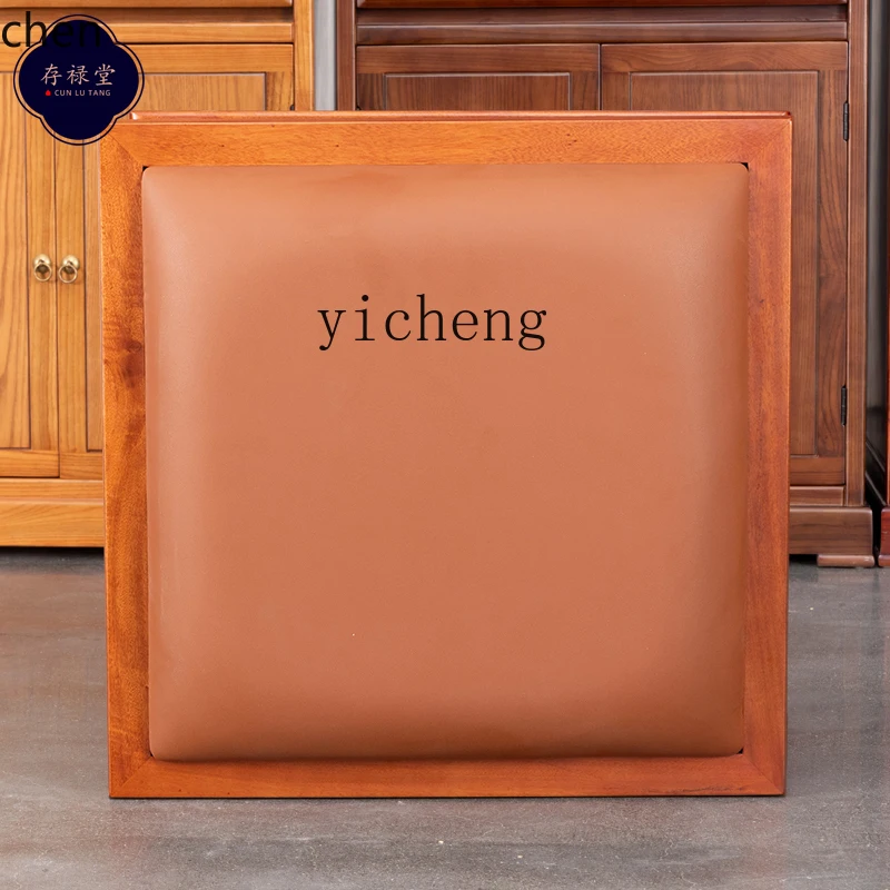 YFY   kneeling chair temple home indoor Buddhist hall worship chair all solid wood waterproof leather Buddha front kowtow pad
