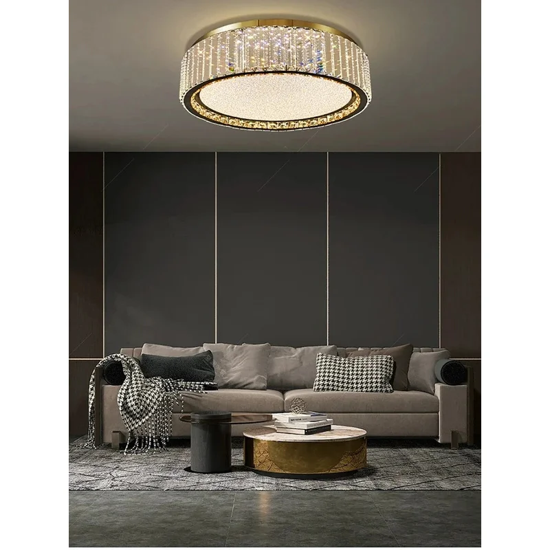 Nordic LED Crystal Circle Ceiling Lamp Chandeliers Lighting for Living Room Bedroom Home Indoor Decor
