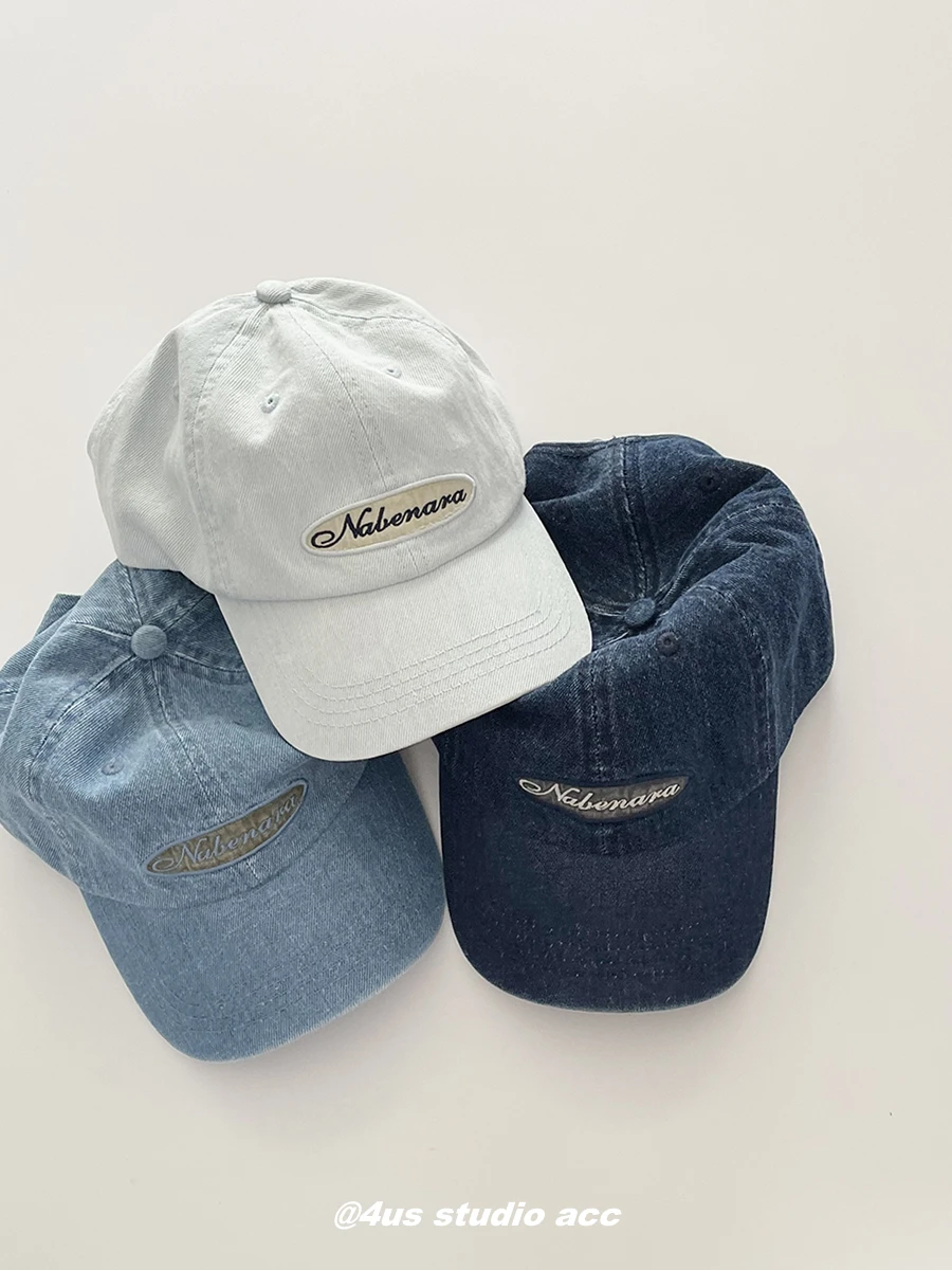 

Retro Washed Denim Soft Peaked Cap Female Autumn Curved Brim Baseball Cap Male