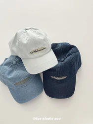 Retro Washed Denim Soft Peaked Cap Female Autumn Curved Brim Baseball Cap Male