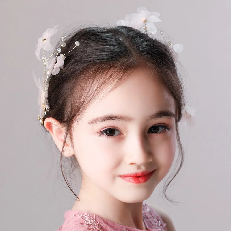 Girls Hair Accessories Children Headdress Baby Wreath Kids Head Flower Teenages Girl Performance Accessories Headdress Side Clip