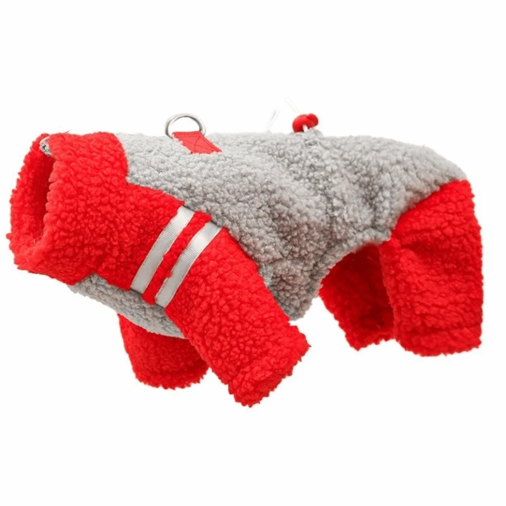 

Thickened Winter Dog Clothes Warm Double-Sided Velvet Pet Zipper Clothing Color Blocking Comfortable Pet Cotton Coat