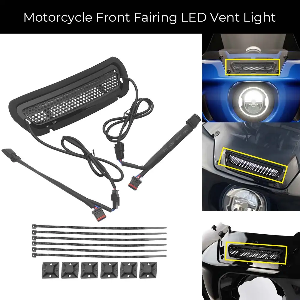 

Motorcycle Accessories Front Headlight Vent Accent LED Fairing Lights ABS Black For Harley Softail Low Rider ST FXLRST 2022-2026