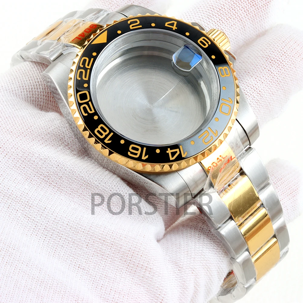 Rose Gold 40mm NH35 Watch Case Sapphire Glass for Seiko NH34 NH35 NH36 NH38 Movement SUB/GMT/ Yacht-Master Oyster/Jubilee Strap