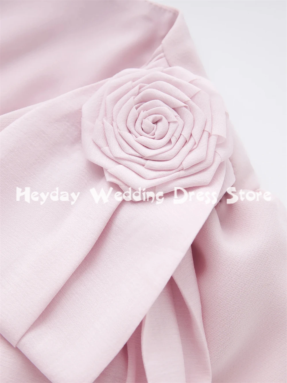 Heyday فساتين سهرة نسائية ثلاثية الأبعاد بفيونكة على شكل حرف A فساتين سهرة سعودية بأكمام قصيرة بطول الركبة فساتين حفلات رسمية أنيقة 2025 #3