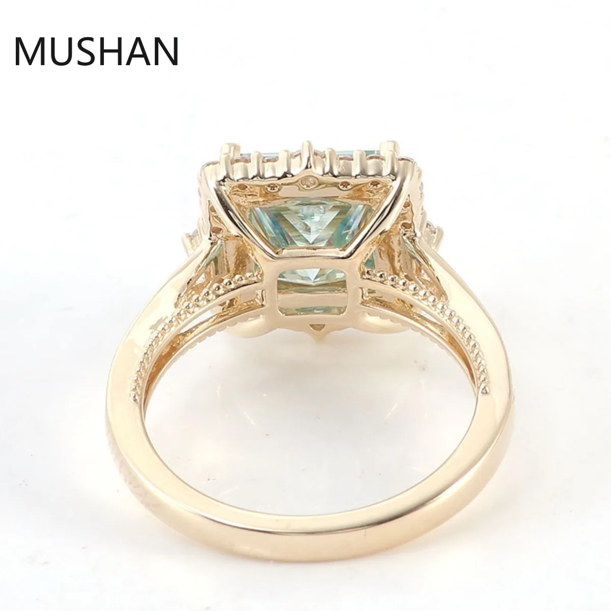 MUSHAN Luxury Custom 14K 18K Gold Rings Band Jewelry With Moissanite Diamond Lab Grown Gemstones Diamond Wedding Ring For Women view 5