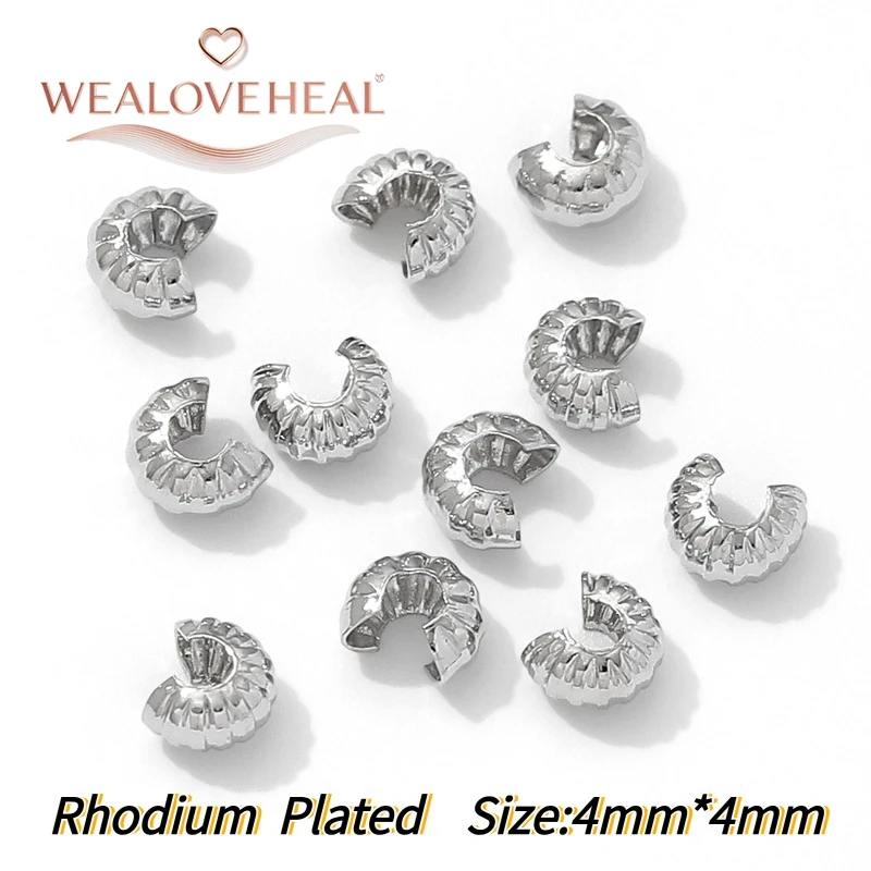 50/100 Stück 18K vergoldete Messing-C-Form-Klemmverschlüsse 3/4/5mm Halbmond-Klemmperlen Stopper DIY Schmuckherstellung Zubehör – Detail 32