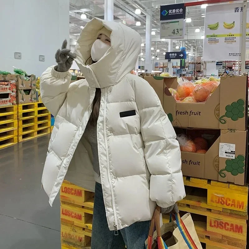 

2024, осенне-зимнее пальто, женские хлопковые пальто, новые утепленные модные повседневные толстовки больших размеров, однотонная теплая куртка-паркер