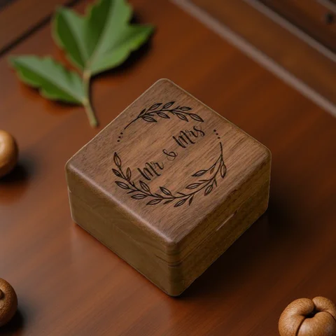 mrs & mr Wedding Ring Wooden Box Laser Engraving for wedding Ceremony Ring Bearer Ring Box Wedding band holder wedding supplies