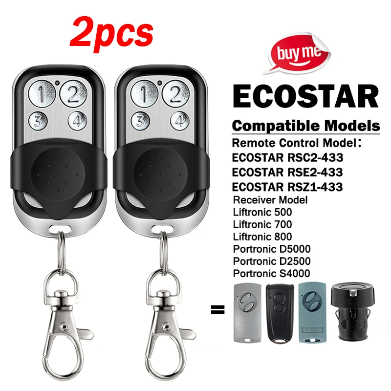 Oferta specjalna Nowy pilot do garażu/bramy ECOSTAR RSE2 RSC2 RSZ1 433 433,92 MHz do silników ECOSTAR Liftronic 800 700 500