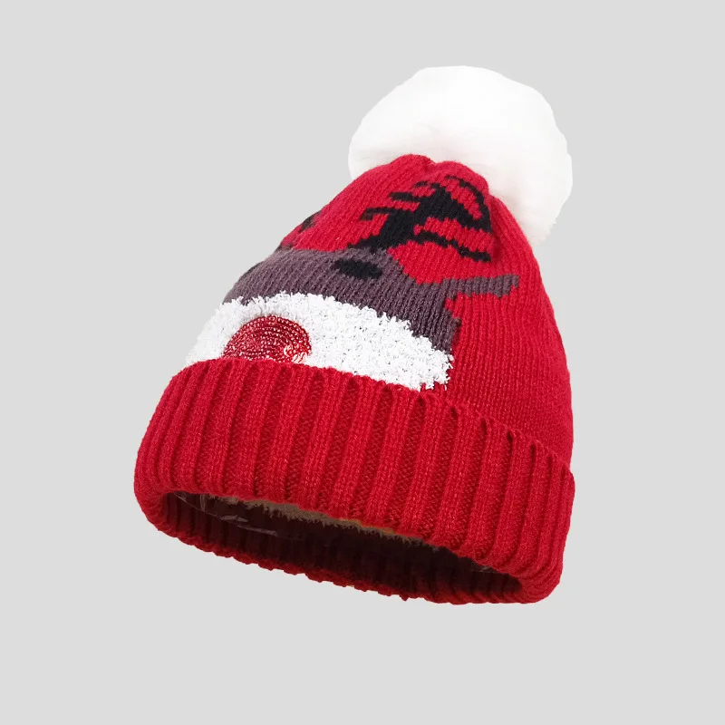 

Winter Christmas Knitted Hat for men skullies beanies Santa Claus Elk Hat Warm Wool Hat Pullover Red Cold Hat bonnets for women