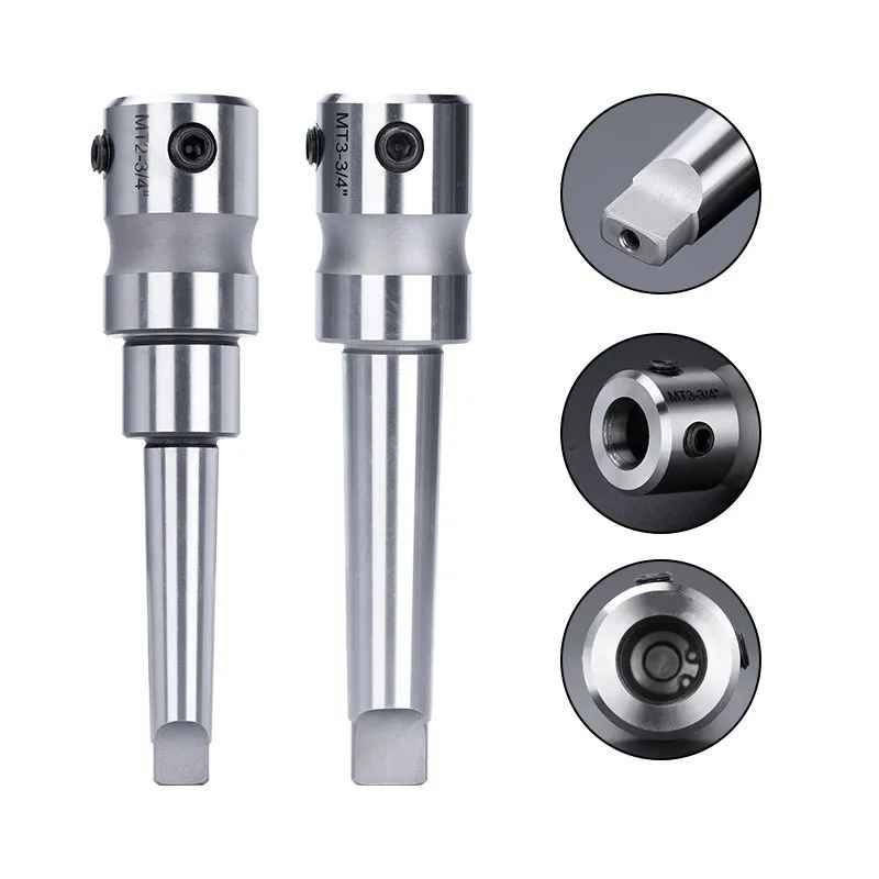 Adaptador de soporte de broca hueca para trabajo de Metal, cortador anular, Arbor, Morse, ajuste cónico, MT2, MT3, 3/4 pulgadas, 1 ud.