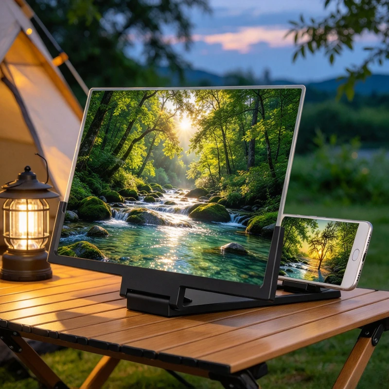 Foldable Phone Screen Magnifier HD Mobile Phone Screen Amplifier Enlarger Stand Cellphone Video Movie Watching Magnifying Screen