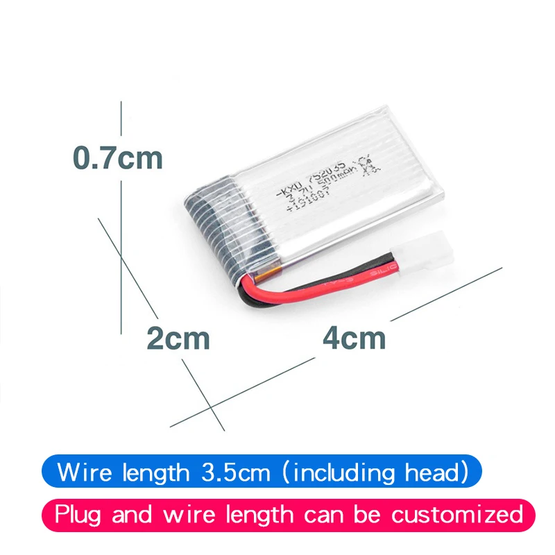 3.7V 160mAh 250mAh 300mAh 500mAh RC Palne Rechargeable lipo Battery for Remote Control FX620 FX820 F22 SU57 Mige530 Airplanes