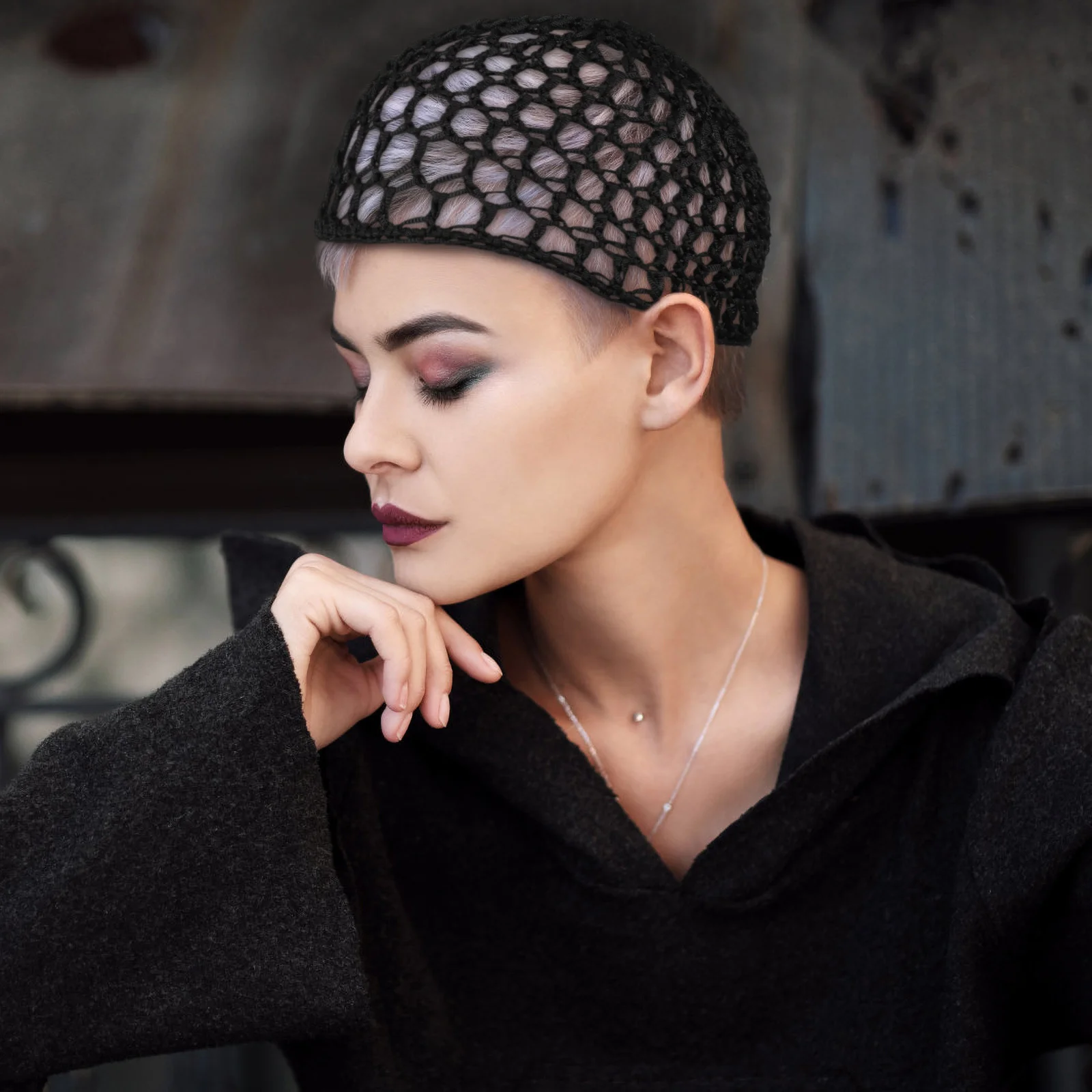 6 قطع من شبكات الشعر المرنة، غطاء قبعات كروشيه متماسكة للنساء، شعر طويل مجعد، قبعة تصفيف متينة، غطاء نوم هدية