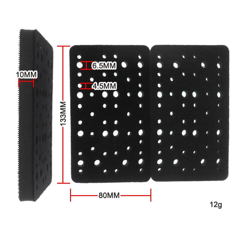 Tampone di interfaccia per tamponi abrasivi in schiuma morbida da 2 pezzi, tampone di supporto in spugna con gancio e anello da 80 x 133 mm per levigatrice RTS400 LS130