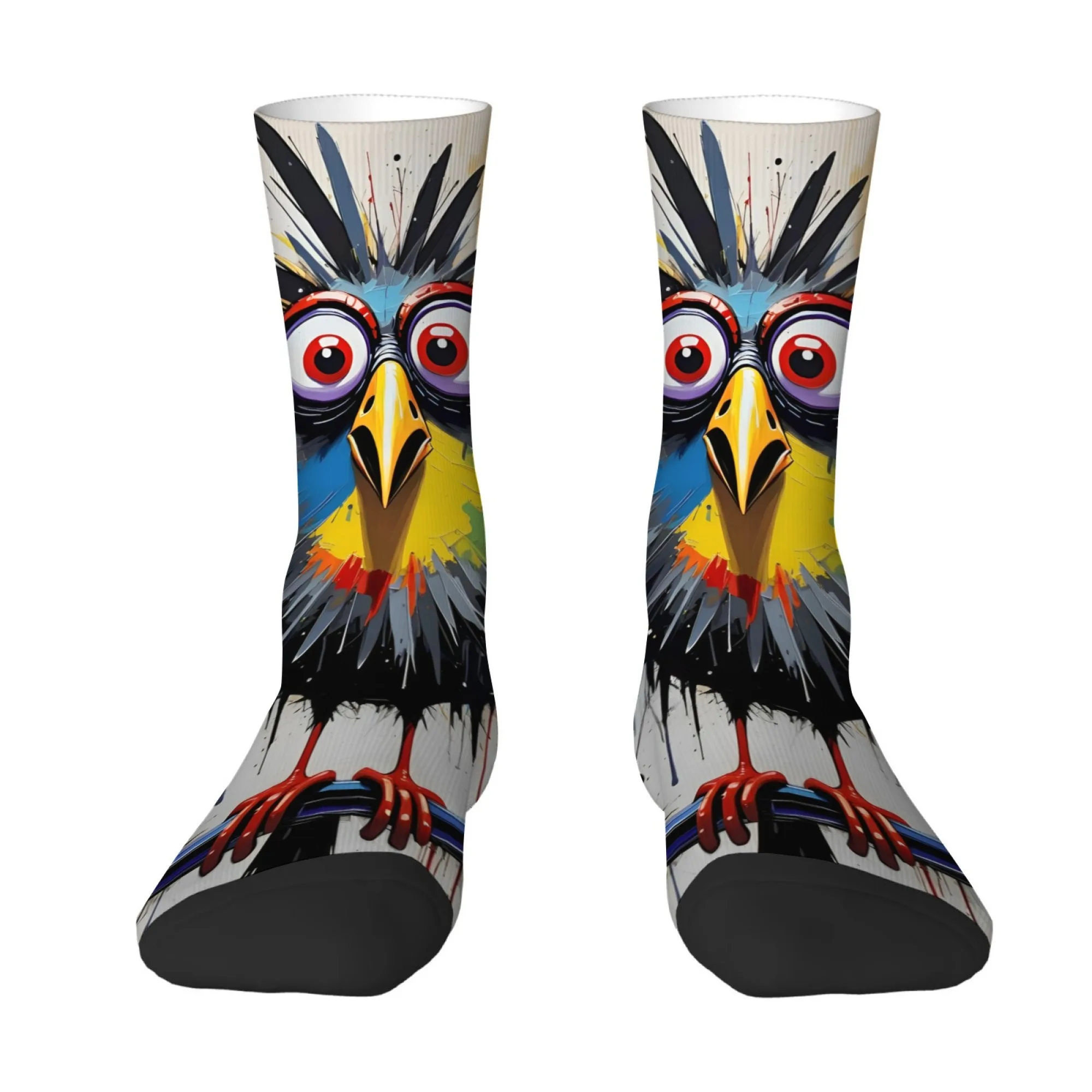 

Cute Cartoon Funny Chick Print Men's Socks Soft and Skin-friendly Durable Socks Novelty and Quirky Street Style Happy Socks