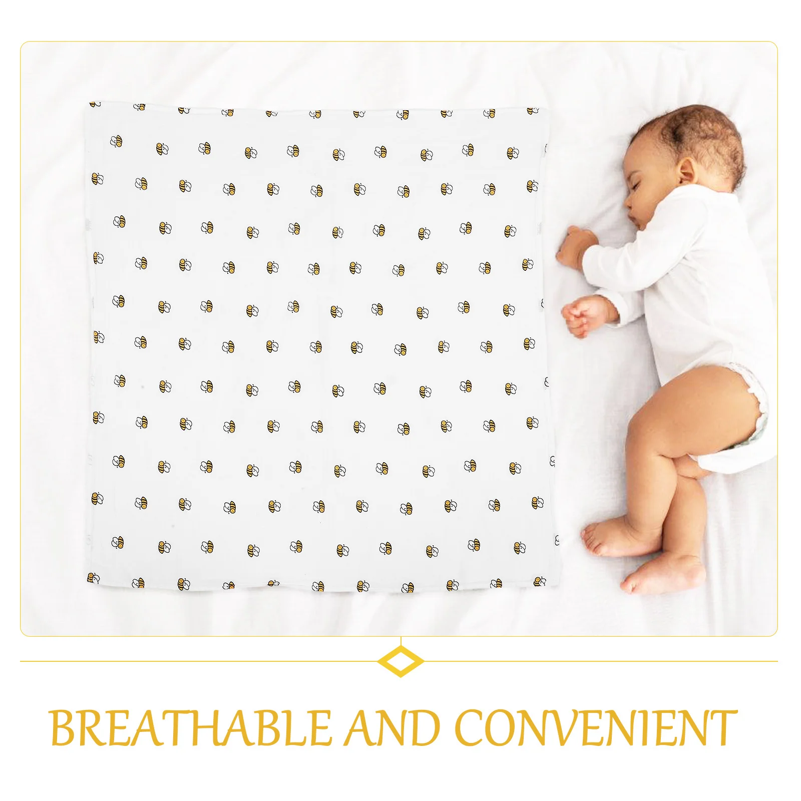 طفل قماط بطانية لينة خفيفة الوزن القطن النحل نمط الوليد الرضع التفاف تلقي بطانية لمنشفة استحمام للجنسين #6