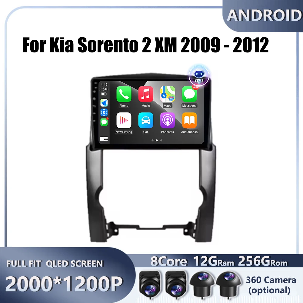 

For Kia Sorento 2 XM 2009 - 2012 Car 4G Android OS Radio Stereo Multimedia Video GPS Navigation Player QLED screen BT 5.0 Wifi