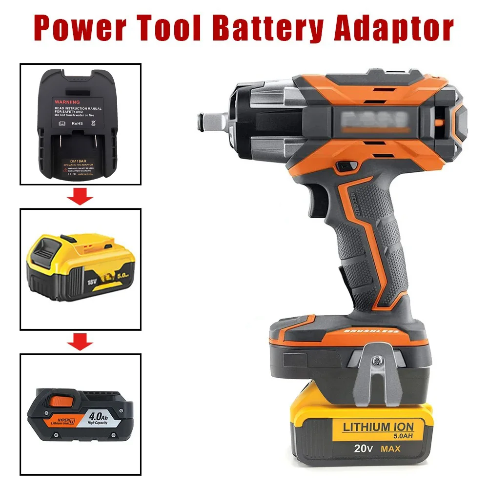 Conversor Adaptador de Bateria para Dewalt Milwaukee 18v 20v Li-ion Battery Converter para Ridgid Aeg 18v Furadeira Elétrica