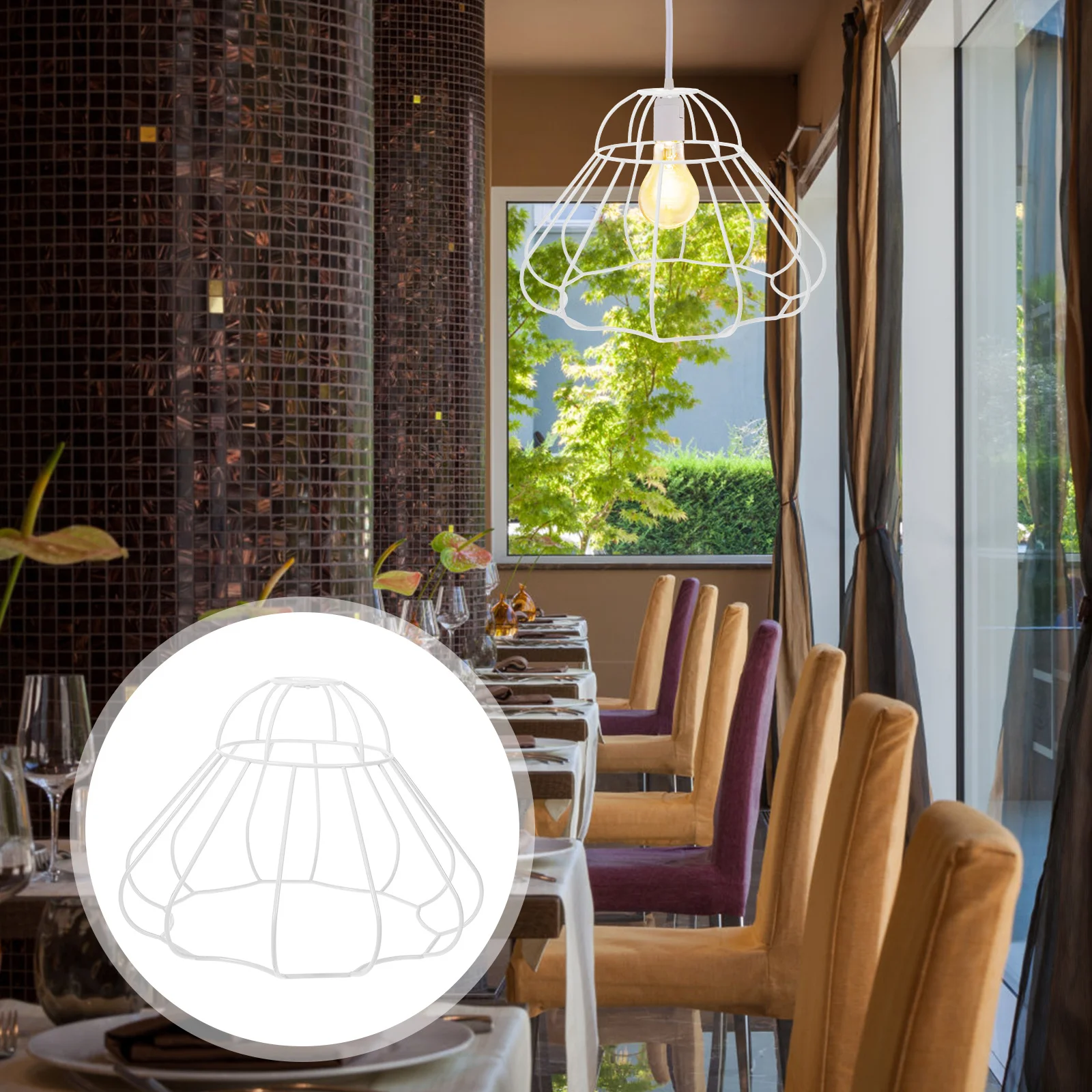 

Lampshade Frame Table Lamp Metal Wire Sturdy DIY Bracket Stable for Desk Light Shade Holder Pendant Ceiling Light