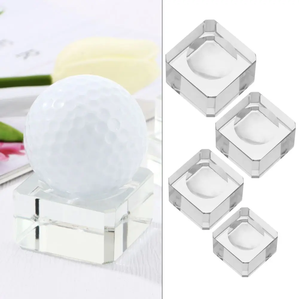 Home Decoration For Ball Square Glass Holder Transparent Support Crystal Sphere Base Ball Display Stand