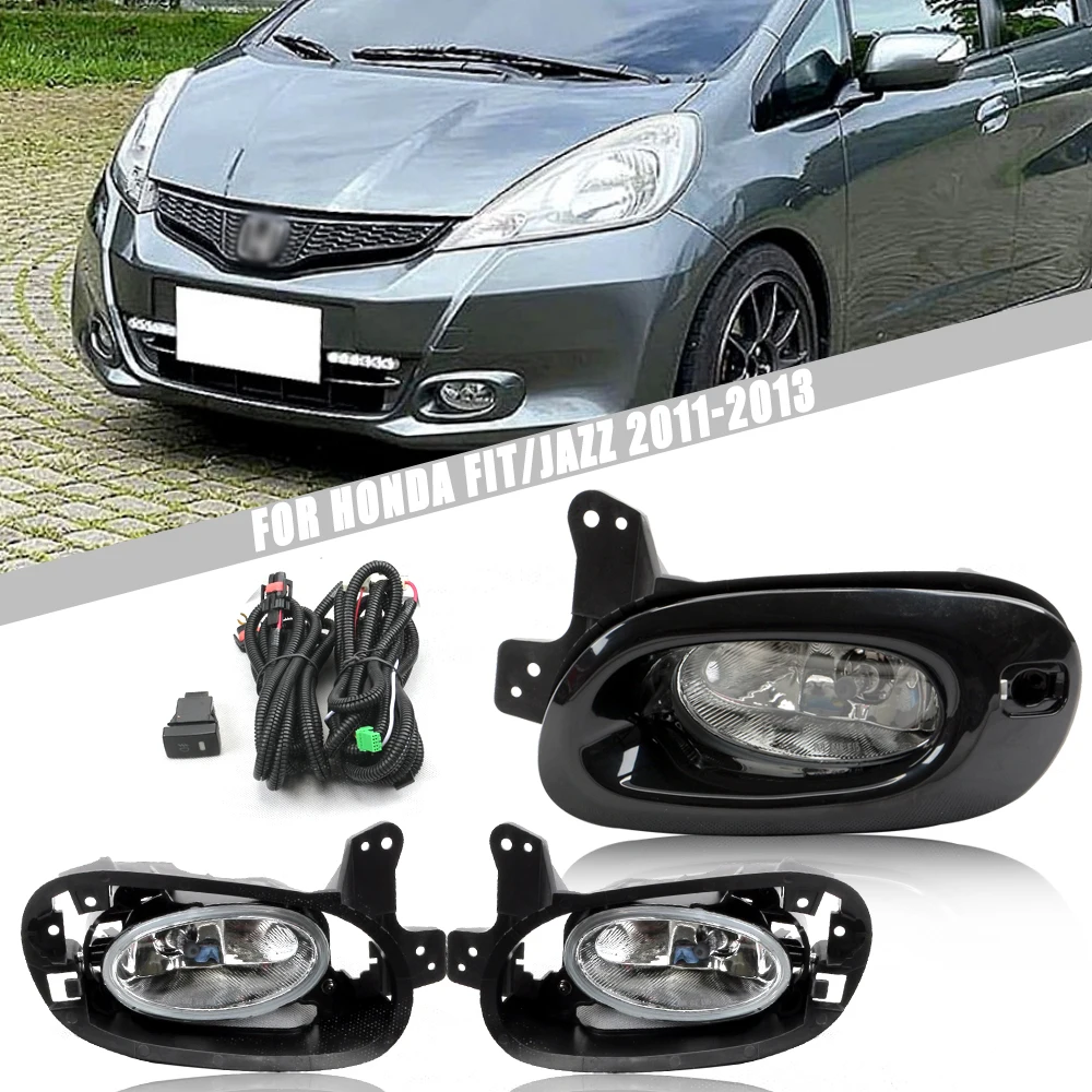 

Front Bumper Fog Lamp Upgrade Kit FOR HONDA FIT JAZZ 2011 2012 2013 Version Additional Foglight Set Switch + Wiring