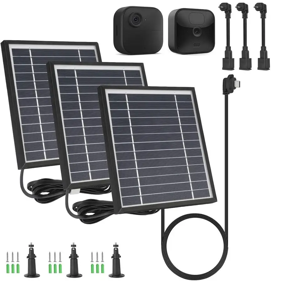 

3 Pack Solar Panel Compatible with Blink Outdoor 4 4th Gen Blink Outdoor 3rd Gen XT3 and Blink XT XT2 Camera,11.8Ft Outdoor Powe