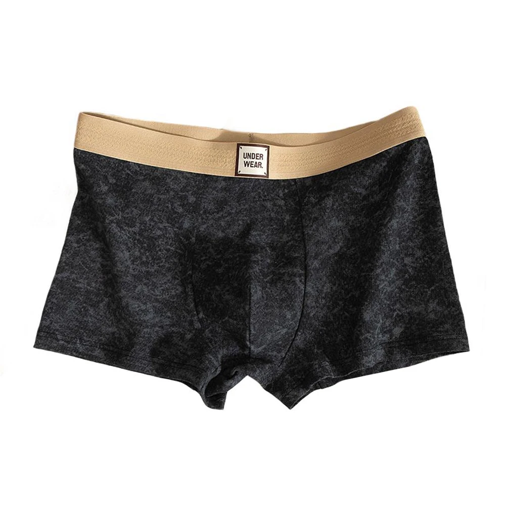 For Athletic Activities Breathable Trunks Cotton Boxer Briefs Yellow Breathable Cotton Underwear Classic Theme Comfort Fit