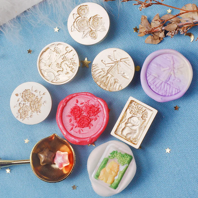 

Dutch Windmill Flame Seal Multi-layer Seal Single Head Plant Wax Seal Wedding Invitation Decorative Accessories