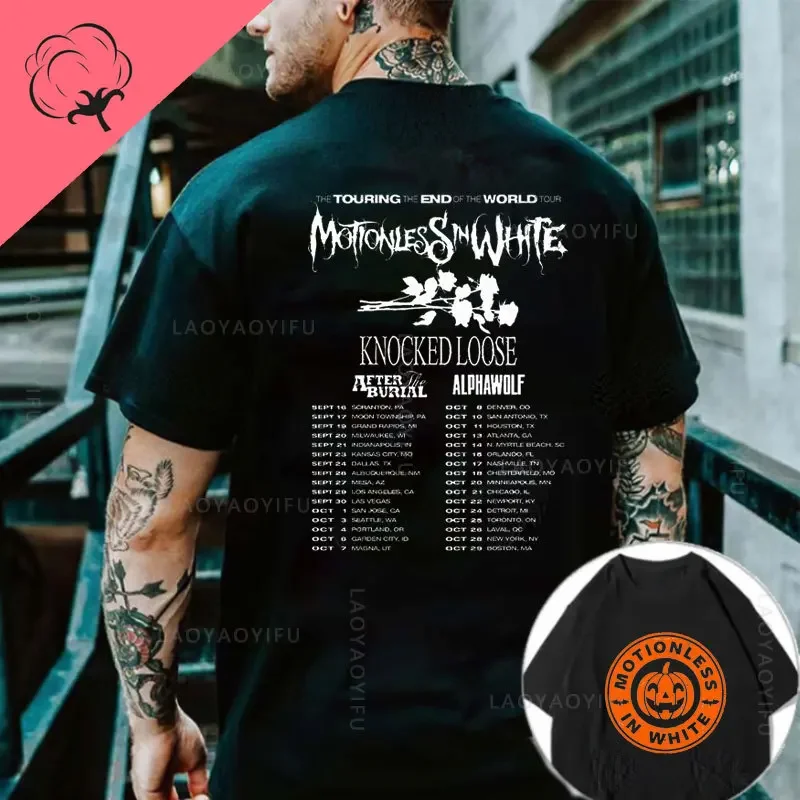 Motionless in White Theme 100%Cotton Summer Cool Fashion Harajuku Tee Men Middle Finger T-Shirt Metal Rock Short Sleeve TShirt