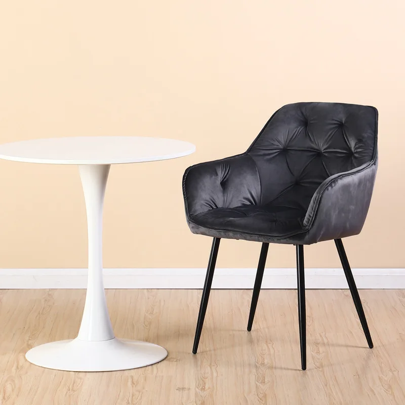 Modern Living Room Cafe Simple Dining Chair Soft Bag Chair Shop Iron Art Leisure