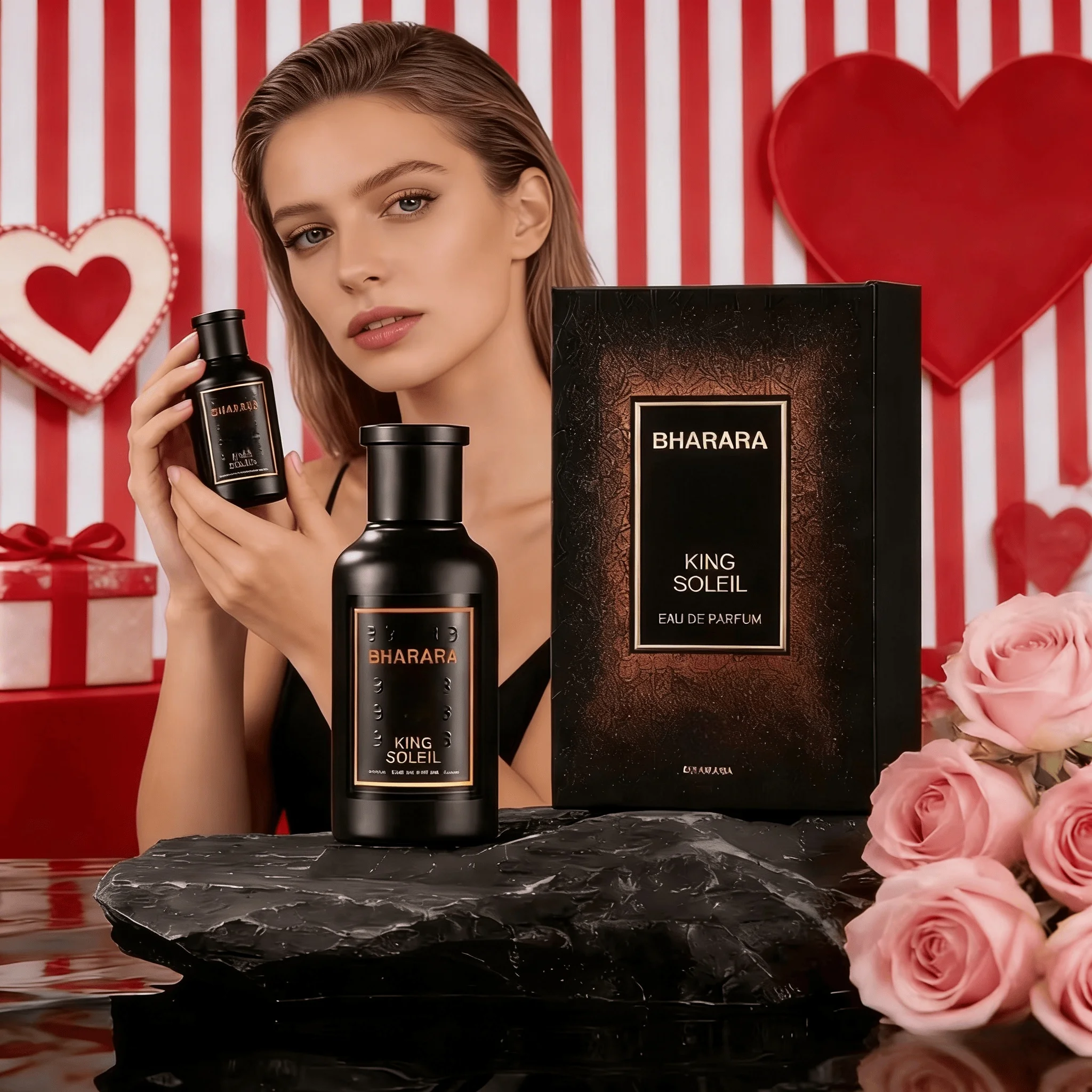 Bharara king soleil Men's 3.4 Ounce King Golden Edition Eau de Parfum Perfumes Arabes Para Hombre,Vanilla Perfum,Men Cologne