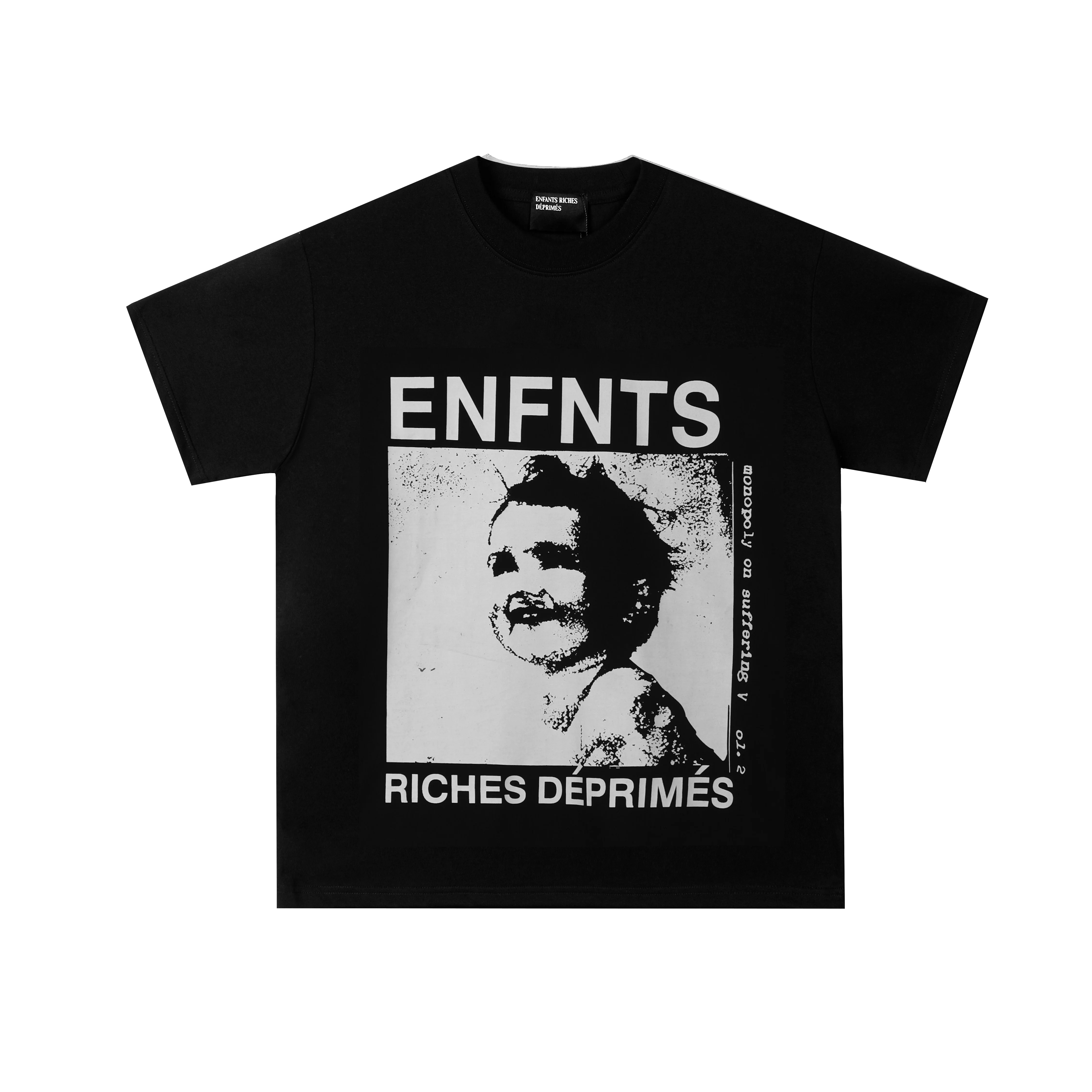 Depressed Rich Second Generation American Trendy Brand Childhood Portrait Print High Street Hip Hop Loose Short Sleeve T-Shirt