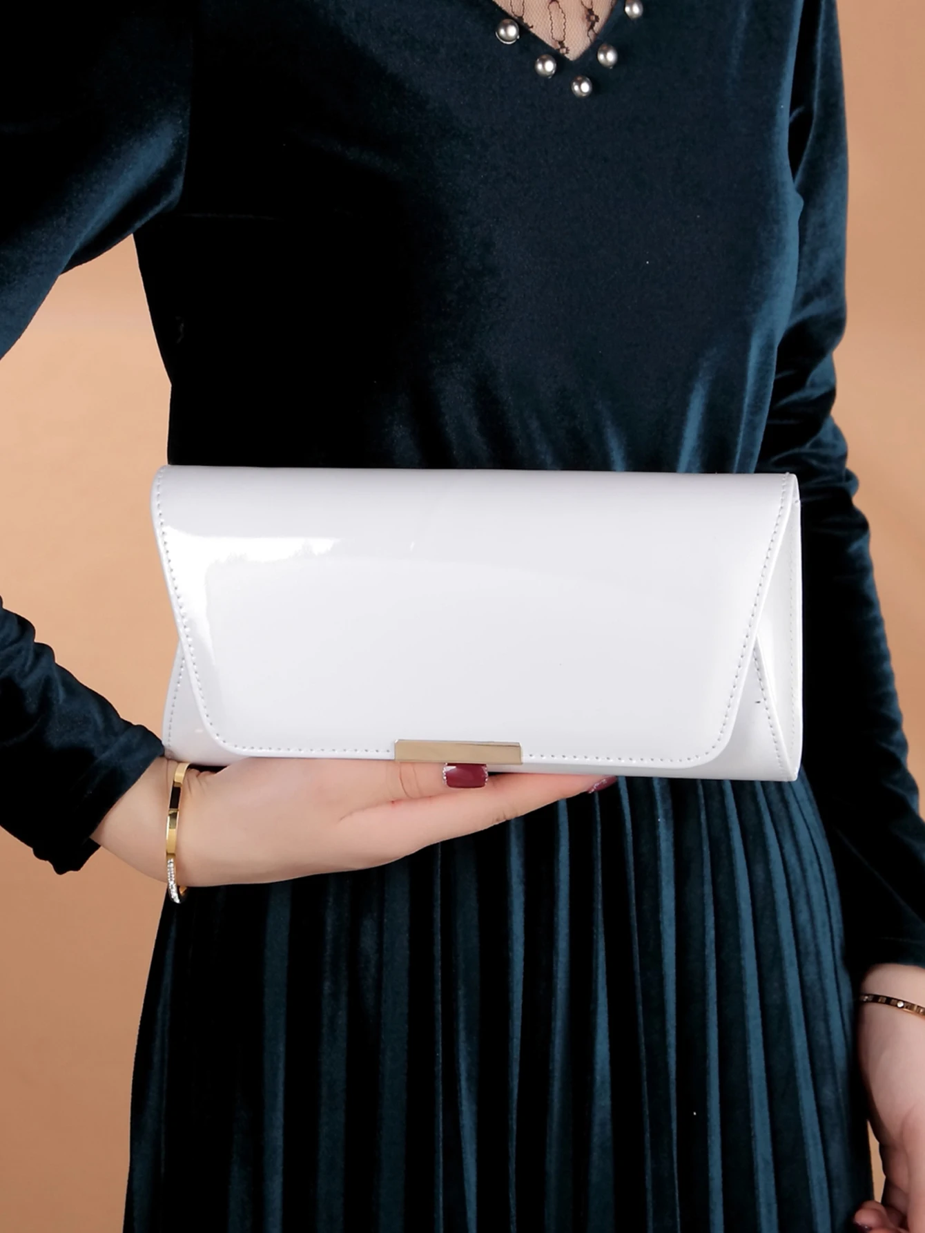 Evening Bag Glamorous, Elegant, Exquisite, Quiet Luxury Solid Color Pu Leather Women's Clutch Bag Square Bag For Lady