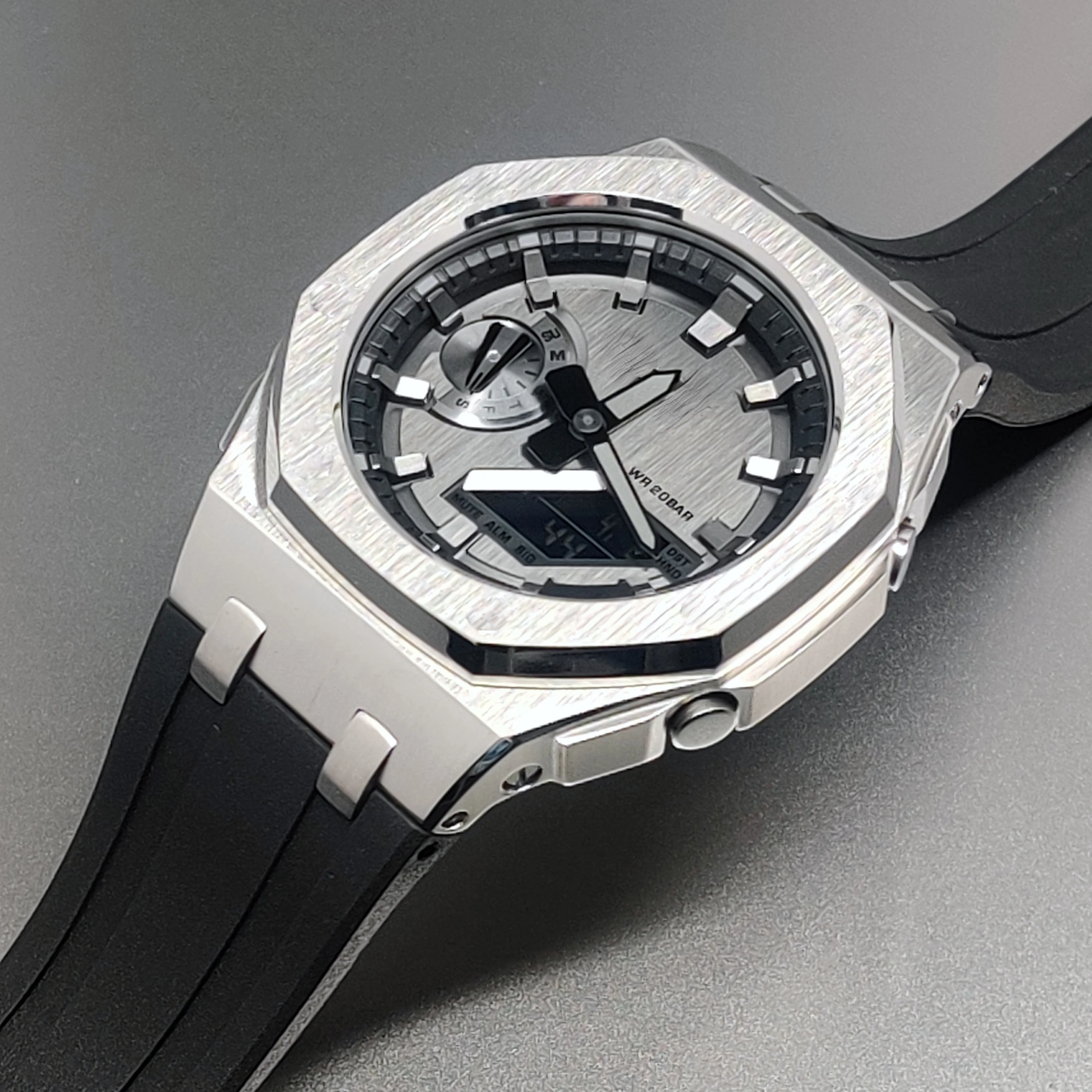 Gm2100 gen5 casisiesオークラバーストラップステンレス鋼メタルベゼル用オールインワン改造キットg-shock GM-2100アクセサリー用