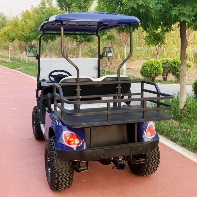 2026 Off Road Club Hunting Golf Car 5KW Electric Golf Cart Lithium Battery 12 Inch Tires Bumper Front Basket Rear Cargo Box