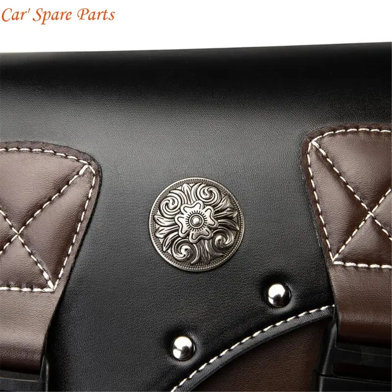 

Y4UA Universal Motorcycle Saddles Bags PU Leather Side Tool Bag Waterproof Designs Saddlebags for Ample Storage for Bike