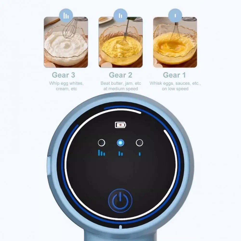 USB Rechargeable Detachable 3 Speeds Modes Cream Mixing Whipping Cake Baking Essentials Handheld Egg Beater Electric Mixer 20W
